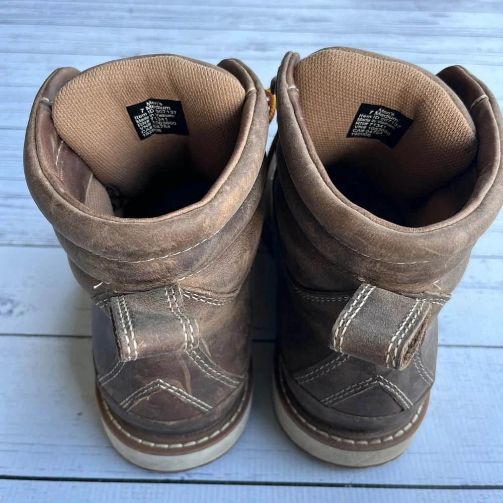 LL Bean Stonington Boots Men 7 Leather Moc Toe Utility Hiking Workwear Outdoor